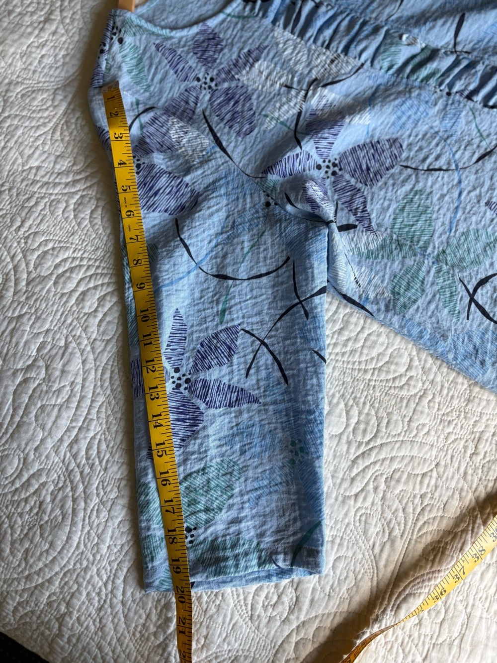 Habitat Light Blue Floral Ruched Front Tunic - Picture 5 of 8
